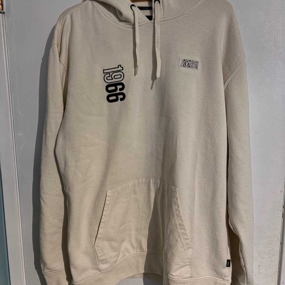 Vans Cream Hoodie with Black Accents